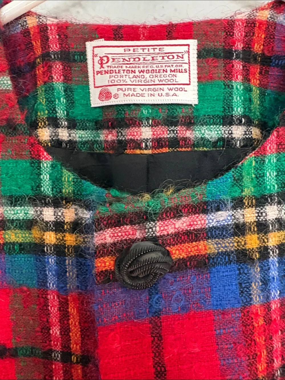 Pendleton Red Green Blue Plaid Wool Blazer - Picture 3 of 4